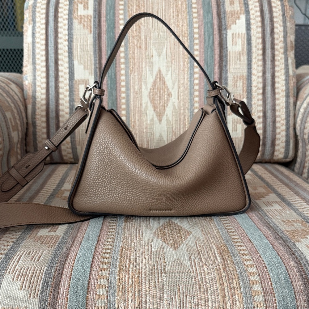 The Horse Pebbled Leather Crossbody Hobo - Taupe